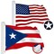 G128 Combo Pack: American USA Flag 5x8 Ft & Puerto Rico Flag 5x8 Ft, Both Embroidered SPUN Polyester, Indoor/Outdoor, Brass Grommets